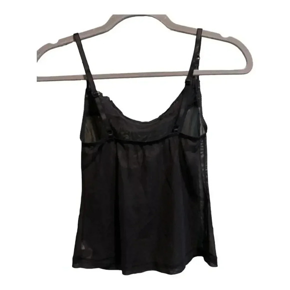 Barely There Mesh Tank Top With Lace Trim | Size M - Picture 2 of 4